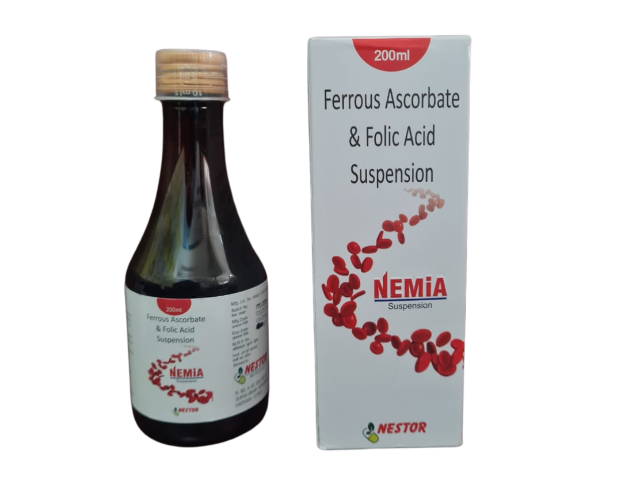 Nemia Suspension (200 ML) - Ferrous Ascorbate 100mg + Folic Acid 1.5mg per 5ml