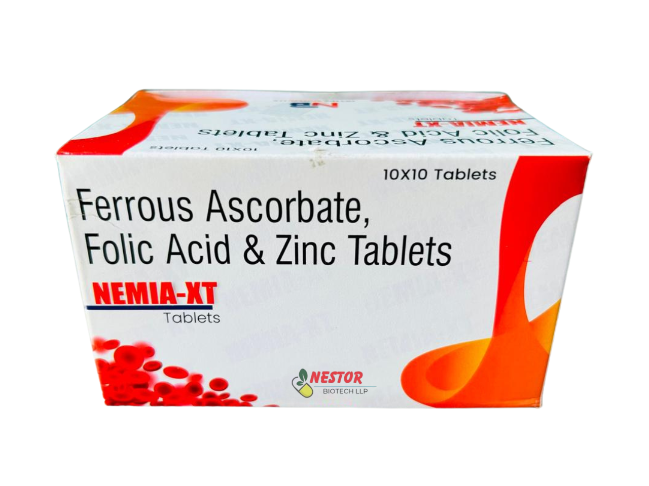 Nemia - XT - Ferrous Ascorbate 100mg + Folic Acid 1.5mg